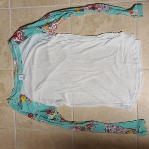 Lightweight long sleeve with floral arms size Large